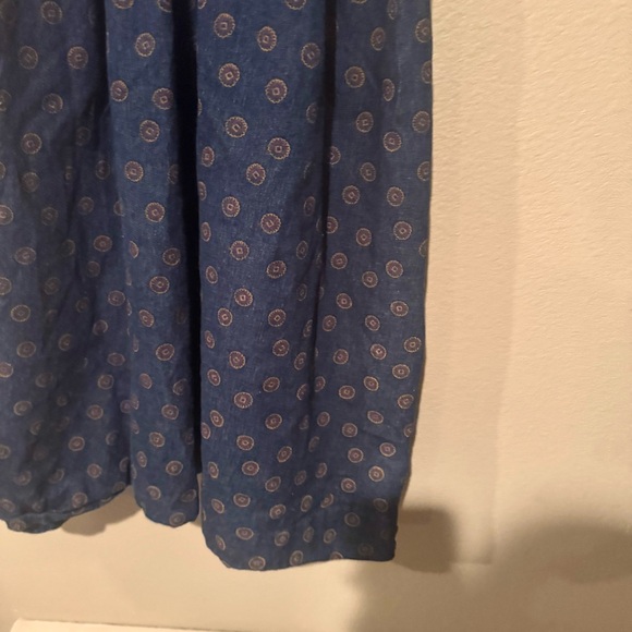 Vintage Mizz Lizzy Denim Fit & Flare Medallion Print Midi Dress Blue Size 7/8 - Picture 5 of 8